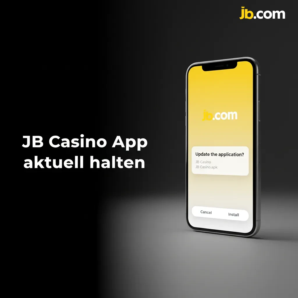 Smartphone mit JB Casino Web-App und Cloud-Update-Symbol: automatische serverseitige Updates, keine manuellen nötig.