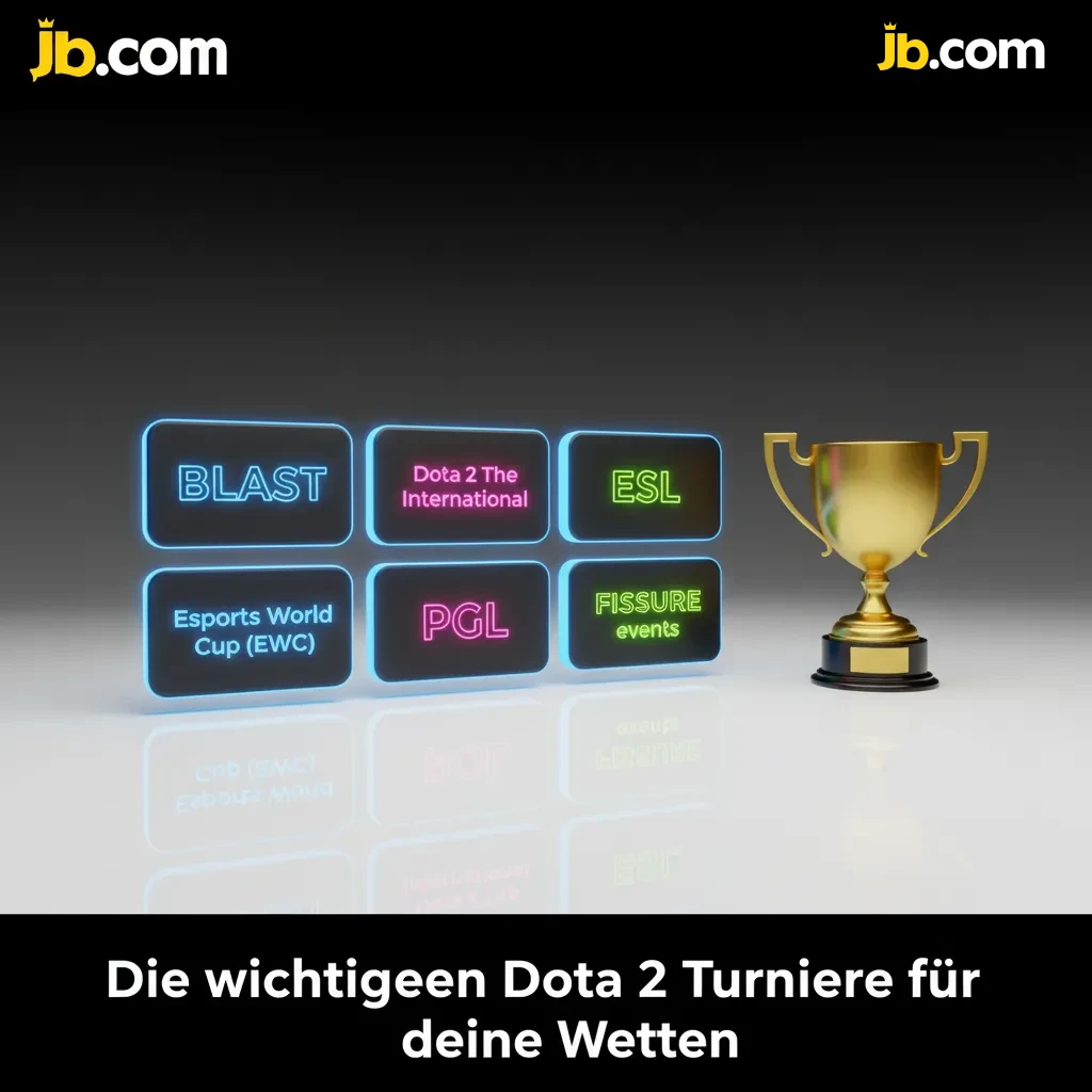 Übersicht der wichtigsten Dota 2 Turniere für Wetten: TI, BLAST, ESL, EWC, PGL, FISSURE.