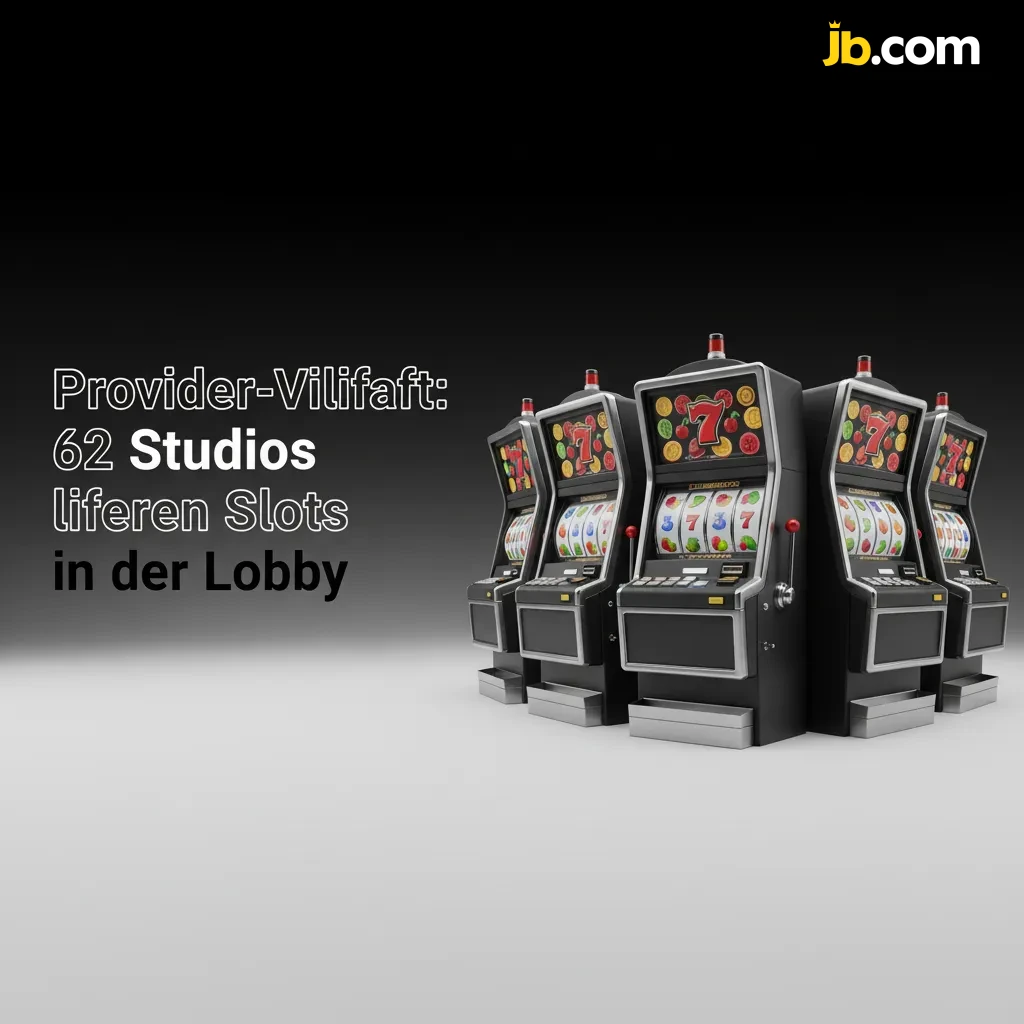 62 Slot-Provider im JB Casino: Logos von Pragmatic Play, NetEnt, Play’n GO, Yggdrasil; große Auswahl.