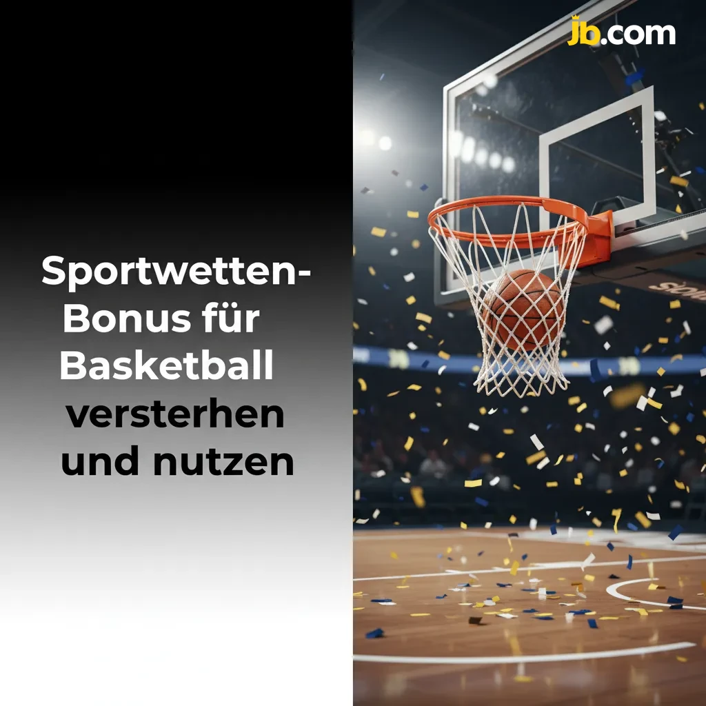 Grafik mit Basketball, Smartphone und Bonus-Icons für Sportwetten: Einzahlungsbonus, Gratiswette, Quoten-Boost