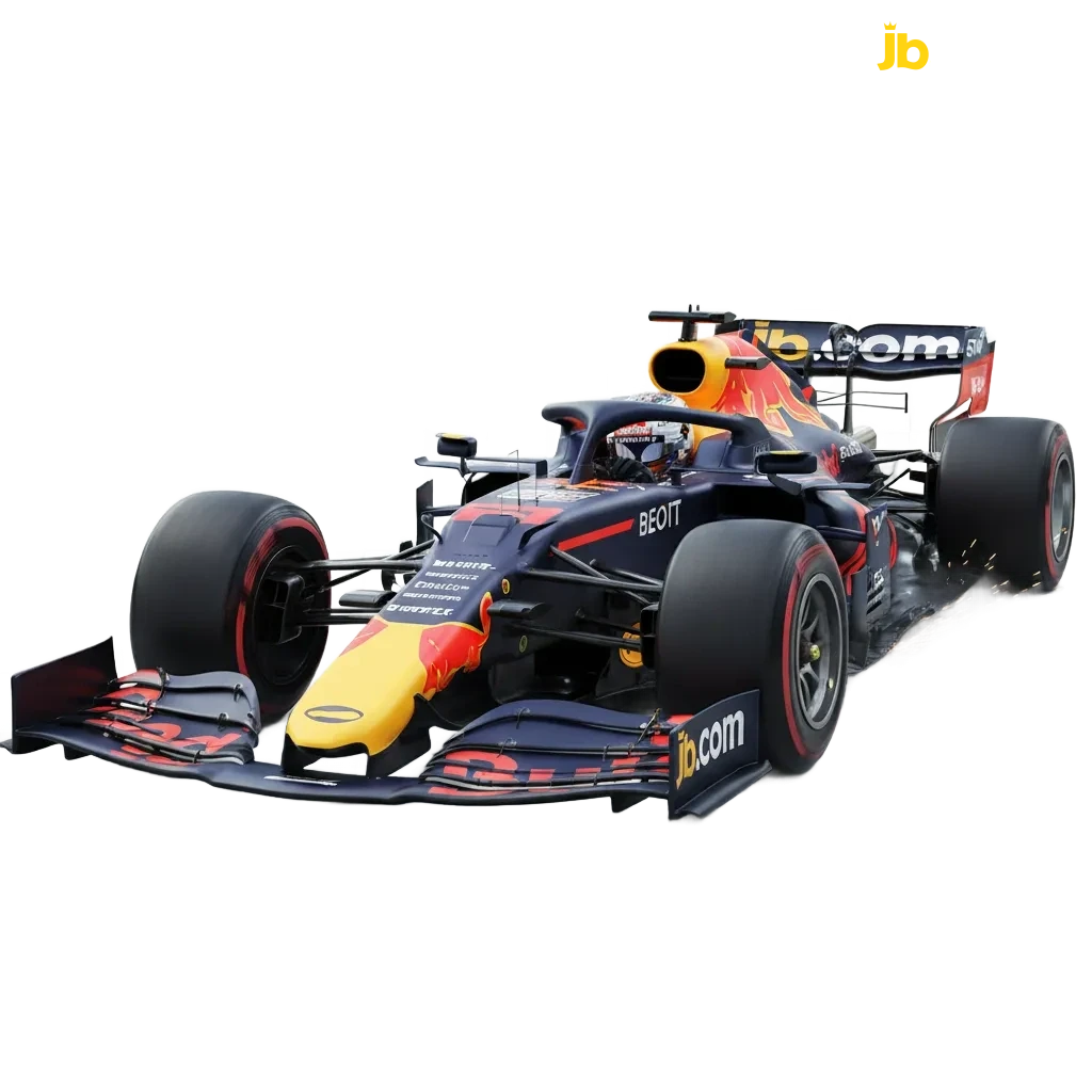 Grafik mit Formel‑1‑Auto und Wettangebot: Live‑Quoten, Rennmärkte, Cashout. 18+ Hinweis, Willkommensbonus.