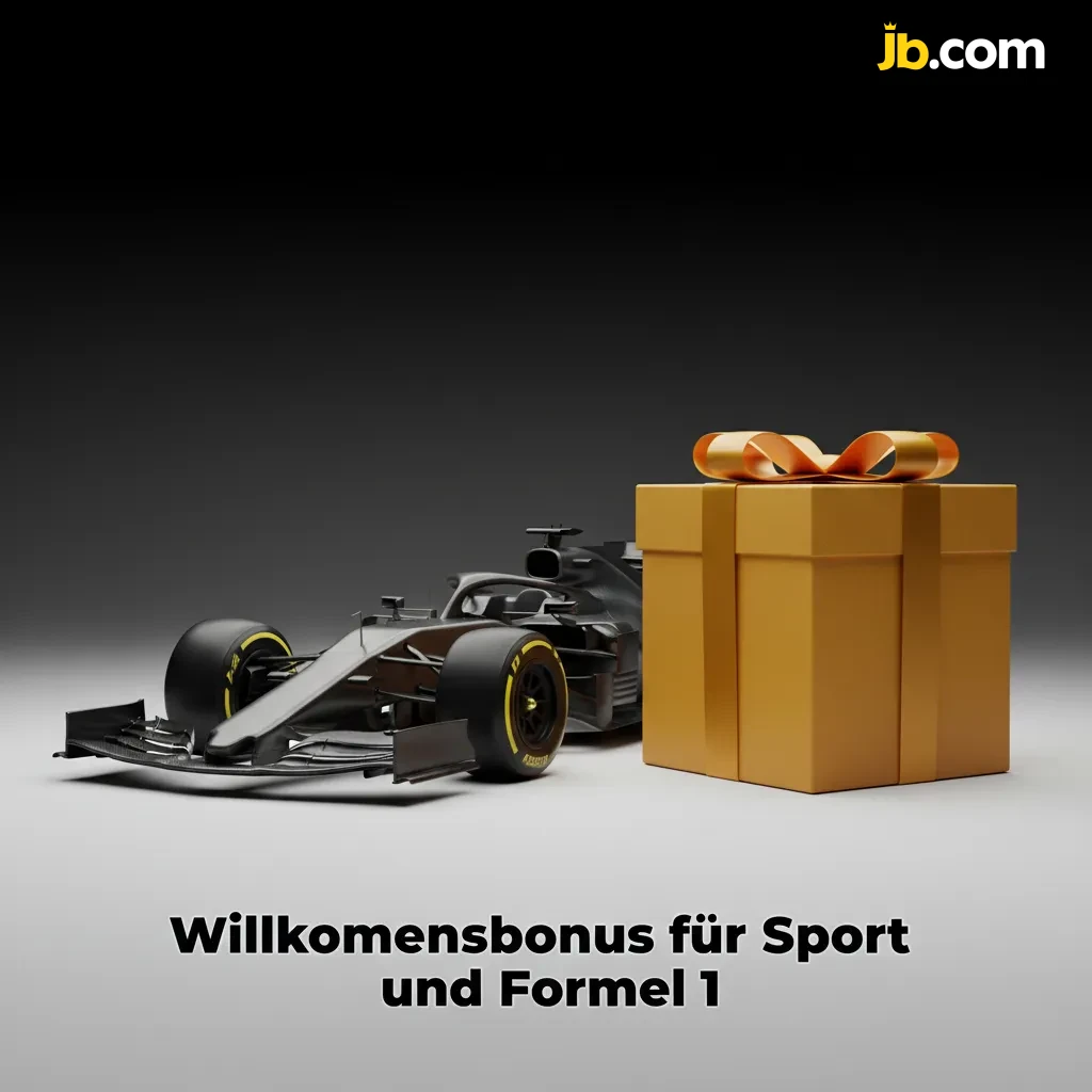 Kassenbereich zeigt Willkommensbonus mit Prozent und Maximalbetrag; gilt für Formel 1. Beachte Mindestquote, Umsatz, Fristen.